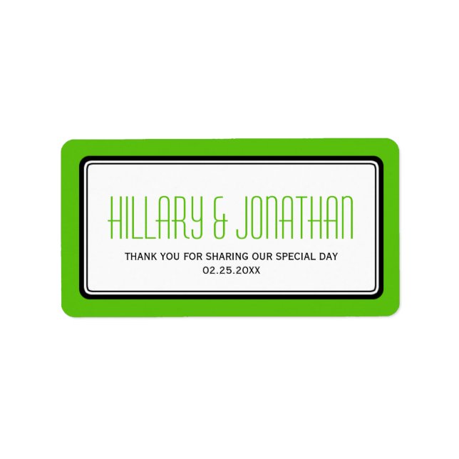 Étiquette Pomme vert rectangulaire cadre mariage faveur étiq (Devant)