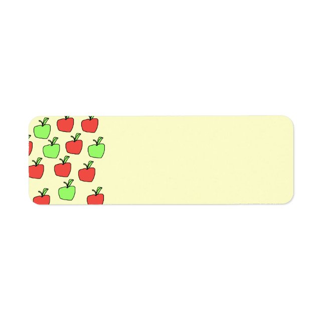Étiquette Pommes rouges et pommes vertes, Motif. (Devant)