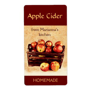 Étiquette Pommes rouges fraîches dans un cidre de pomme pani