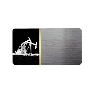 Étiquette Pompe à huile Noir, Or, Argent
