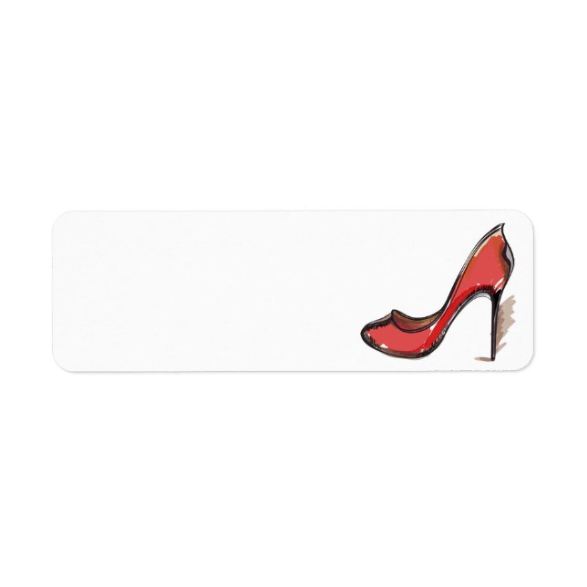 Étiquette Pompe à talon rouge peinte à la main Stiletto (Devant)