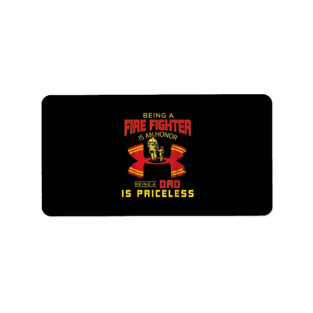 Étiquette Pompier - Être Un Père Pompier (Devant)