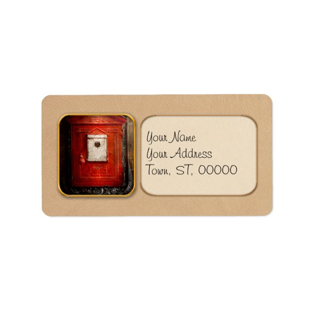 Étiquette Pompier - La boîte à feu (Devant)