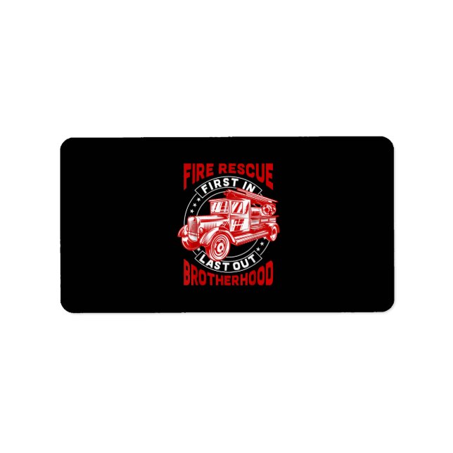 Étiquette Pompiers Secourus premier pompier de la Fraternité (Devant)