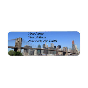 Étiquette Pont de Brooklyn et horizon de Manhattan