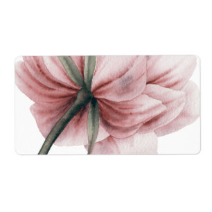 Étiquette Pony rose, motif fleur romantique, chic, adorable,