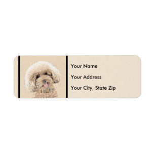 Étiquette Poodle Miniature Toy Apricot Crème Chien Brown Art