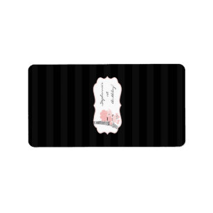 Étiquette Poodle rose miniature de Hershey de 1,25 po x 2,75