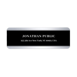 Étiquette Populaire chic de modèle élégant argenté noir