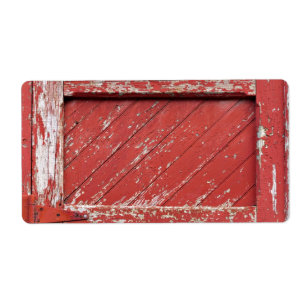 Étiquette Porte de grange en bois peinte par rouge