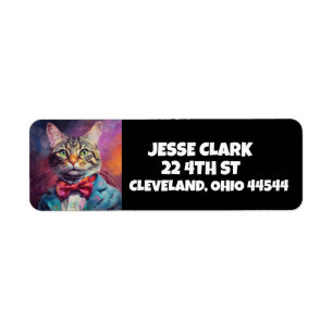 ÉTIQUETTE PORTE DE VÊTEMENTS DE CAT ART RETOUR ADRESSE ÉTIQU