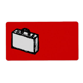 Étiquette Porte-documents de bureau ou valise voyage. Esquis