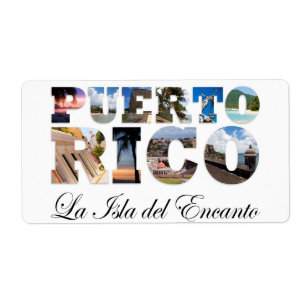 Étiquette Porto Rico La Isla Del Encanto Collage/montage