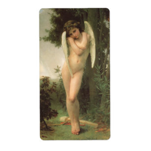 Étiquette Portrait d'ange de Cupid (Cupidon) par Bouguereau