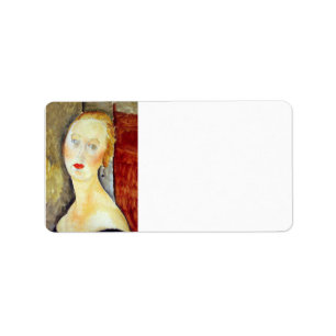 Étiquette portrait de Germaine Survage par Amedeo Modigliani