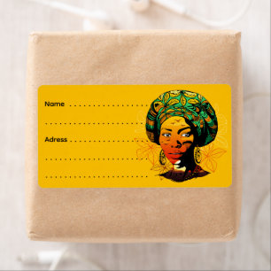 Étiquette Portrait féminin africain avec coucher de soleil