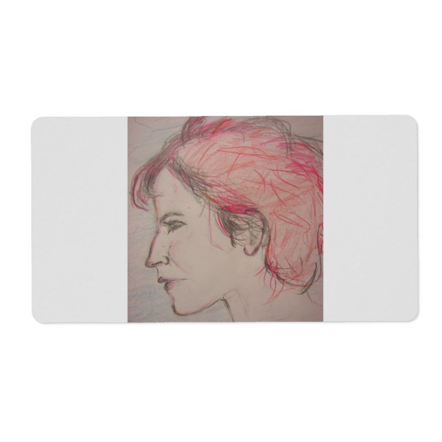 Étiquette portrait fille rocker (Devant)