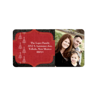 Étiquette postal de Noël blanc personnalisé