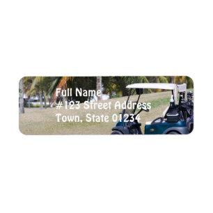 Étiquette postale de chariot de golf