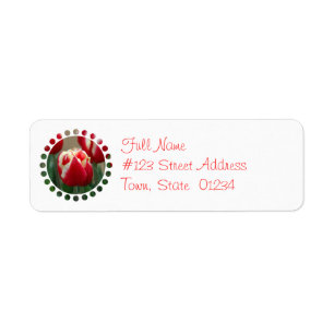 Étiquette postale de conception de tulipe