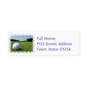 Étiquette postale de fairway de golf