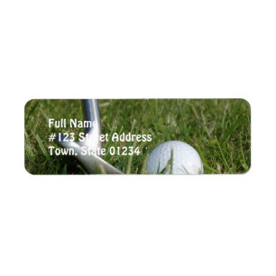 Étiquette postale de photo de golf