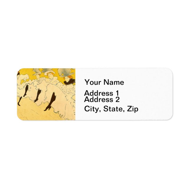 Étiquette Poster de la fille dansante Jaune Toulouse Lautrec (Devant)