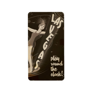 Étiquette poster de voyage vintage Las Vegas