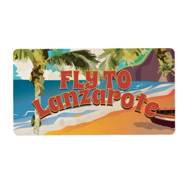 Étiquette Poster vintage pour aller à Lanzarote (Devant)