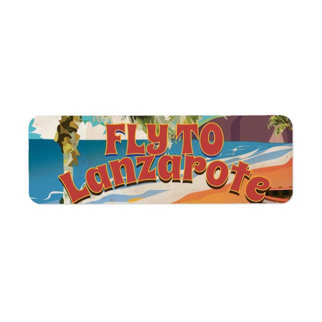 Étiquette Poster vintage pour aller à Lanzarote (Devant)