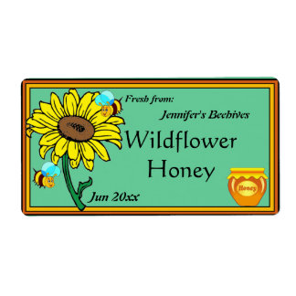 Étiquette Pot de tournesol et de miel