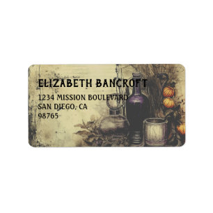 Étiquette Potion gothique vintage Halloween Adresse de retou