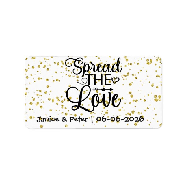 Étiquette Pots de confiture Mariage Favors Spread the Love (Devant)