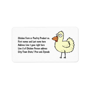 Étiquette Poule de bande dessinée d'agriculteur de poulet