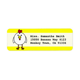 Étiquette Poulet heureux mignon