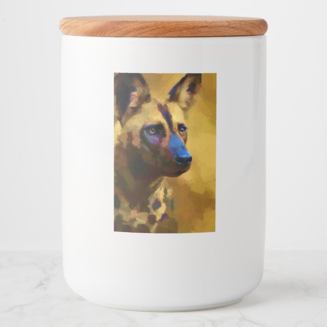 Étiquette Pour Bocaux Aimer l'art du chien sauvage africain (Devant)