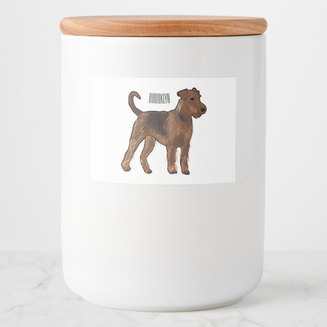 Étiquette Pour Bocaux Airedale terrier dog cartoon (Devant)