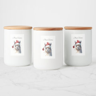 Étiquette Pour Bocaux Alpaca de Noël, personnalisable
