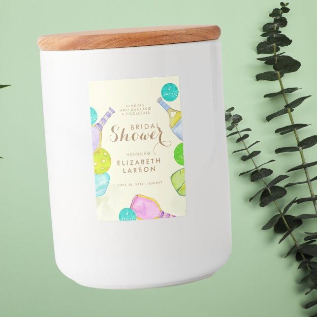 Étiquette Pour Bocaux Amoureux de sport Aquarelle Thème Pickleball Maria (Créateur téléchargé)