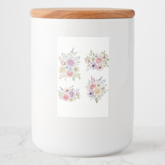 Étiquette Pour Bocaux Aquarelle Boho Floral Clipart PNG Pack - Pastel