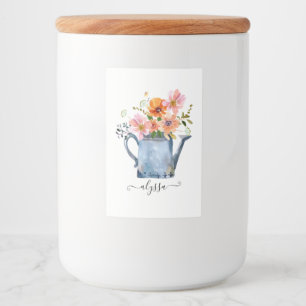 Étiquette Pour Bocaux Aquarelle peinte à la main Floral