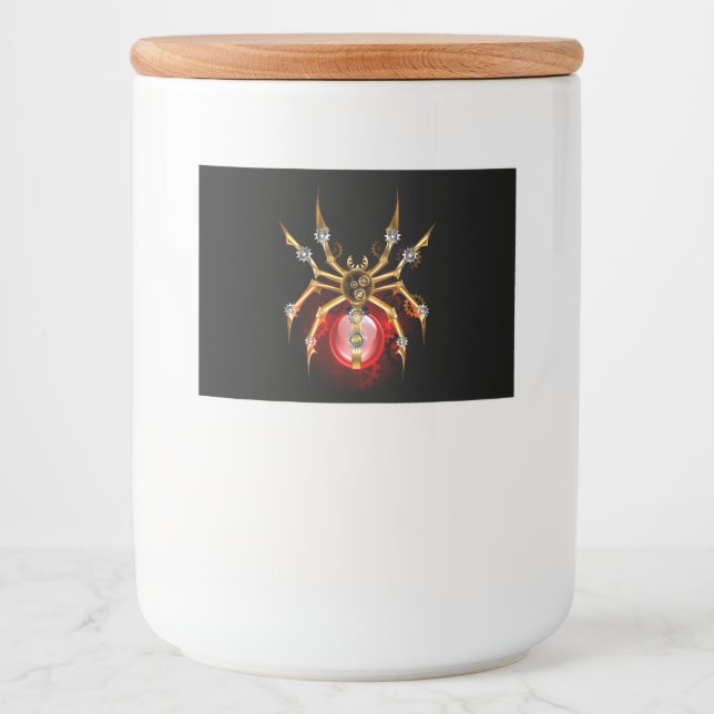 Étiquette Pour Bocaux Araignée en vapeur noire (Devant)