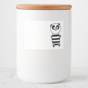 Étiquette Pour Bocaux Art de panda noir et blanc ludique