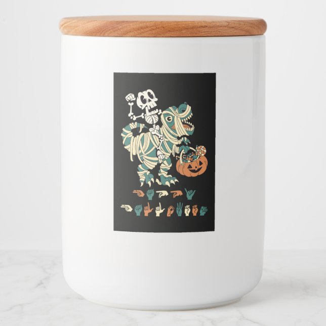 Étiquette Pour Bocaux ASL Halloween II heureux - belle saison Éffrayante (Devant)