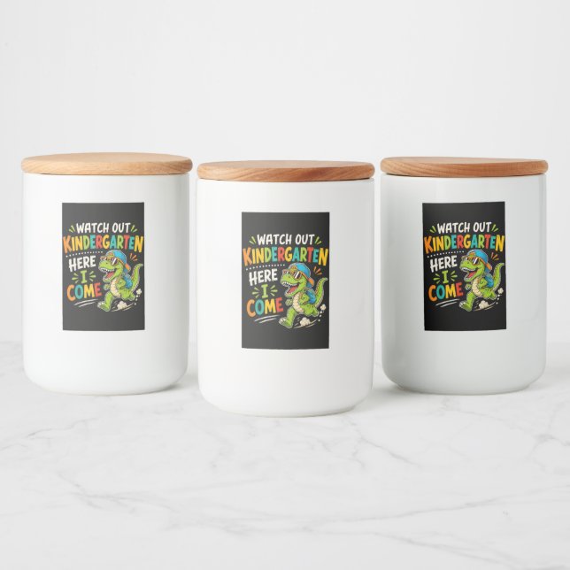 Étiquette Pour Bocaux Attention maternelle j'arrive Dino (Bouteilles)