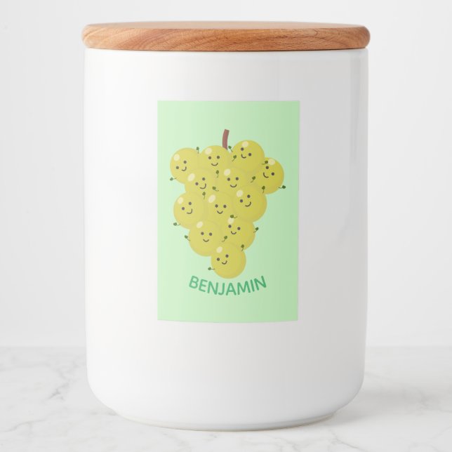 Étiquette Pour Bocaux Belle bande de raisins amusante illustration (Devant)