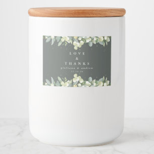 Étiquette Pour Bocaux Berneberge verte+Eucalyptus Mariage d'hiver Favori