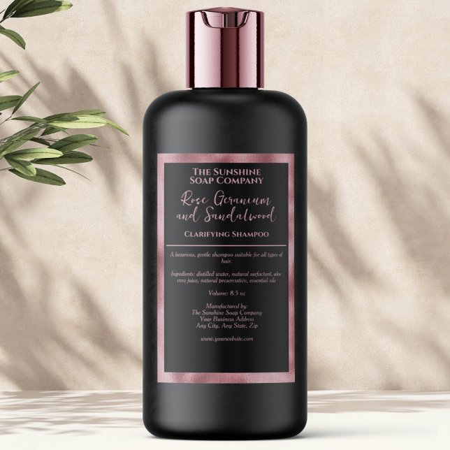 Étiquette Pour Bocaux Black Pink foil waterproof cosmetics bottle label (Créateur téléchargé)