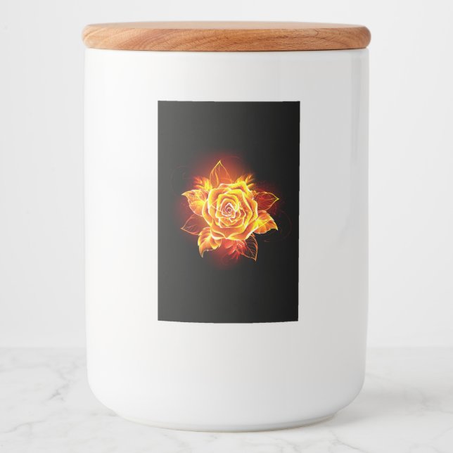 Étiquette Pour Bocaux Blooming Fire Rose (Devant)