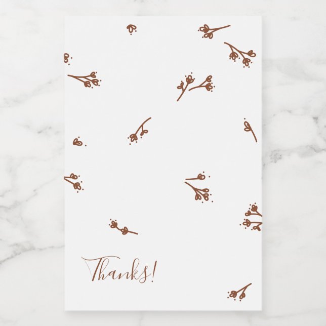 Étiquette Pour Bocaux Boho Earthy Botanical Élégant ivoire (Étiquettes simples)